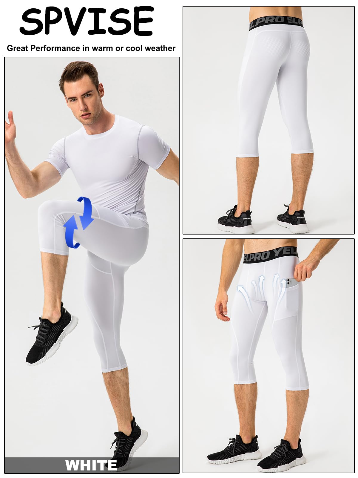 3 Pack Men's 3/4 Compression Pants