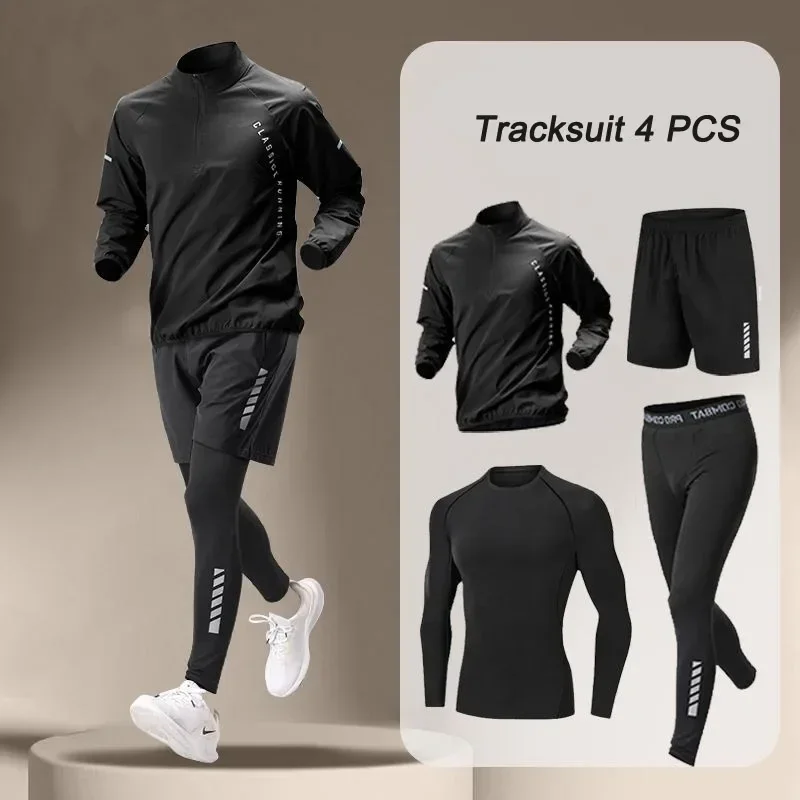 Men's Quick Dry Jacket Suit 1-4 piece Outdoor Fitness Running Sets