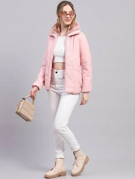 Women Solid Casual Puffer Jacket (XL)