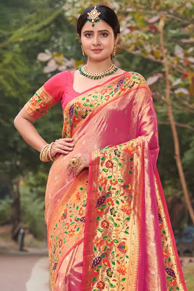 Pink Paithani Saree